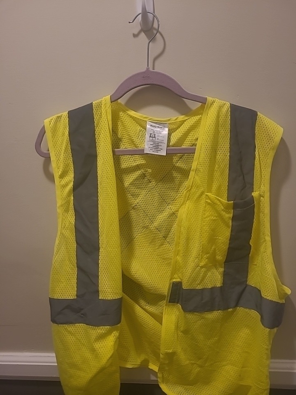 High-Visibility Yellow Safety Vest with Reflective Stripes